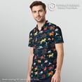 thumbnail image 2 of Men's Lion King Character Stampede Button Down Shirt Navy 2X Large, 2 of 9