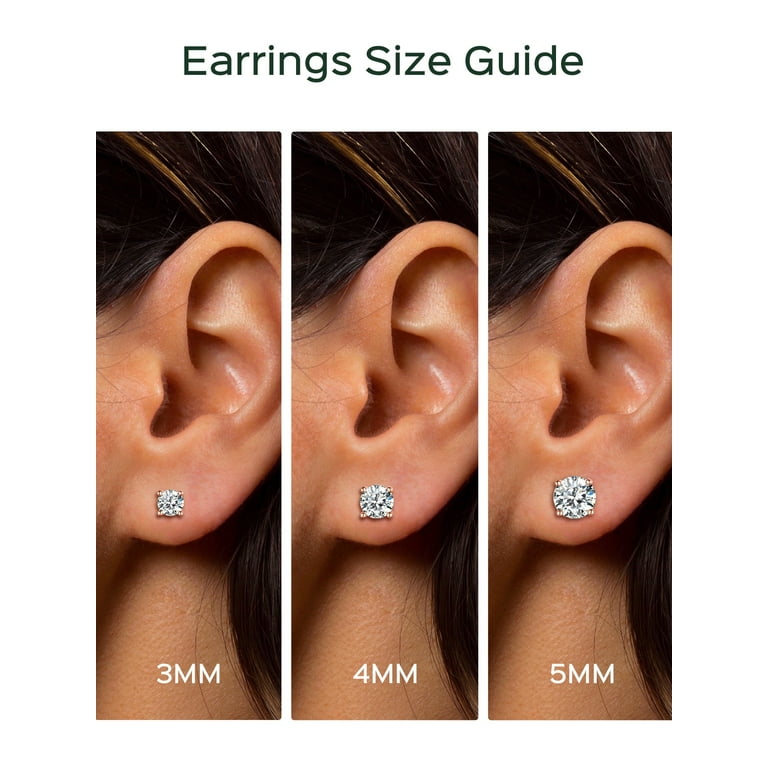 ChicSilver Pairs Cubic Zirconia Stud Earrings Set, Rose Gold