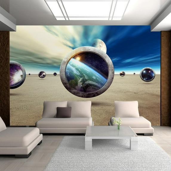 Tiptophomedecor 3D Illusion Wallpaper Wall Mural - Planet Walk