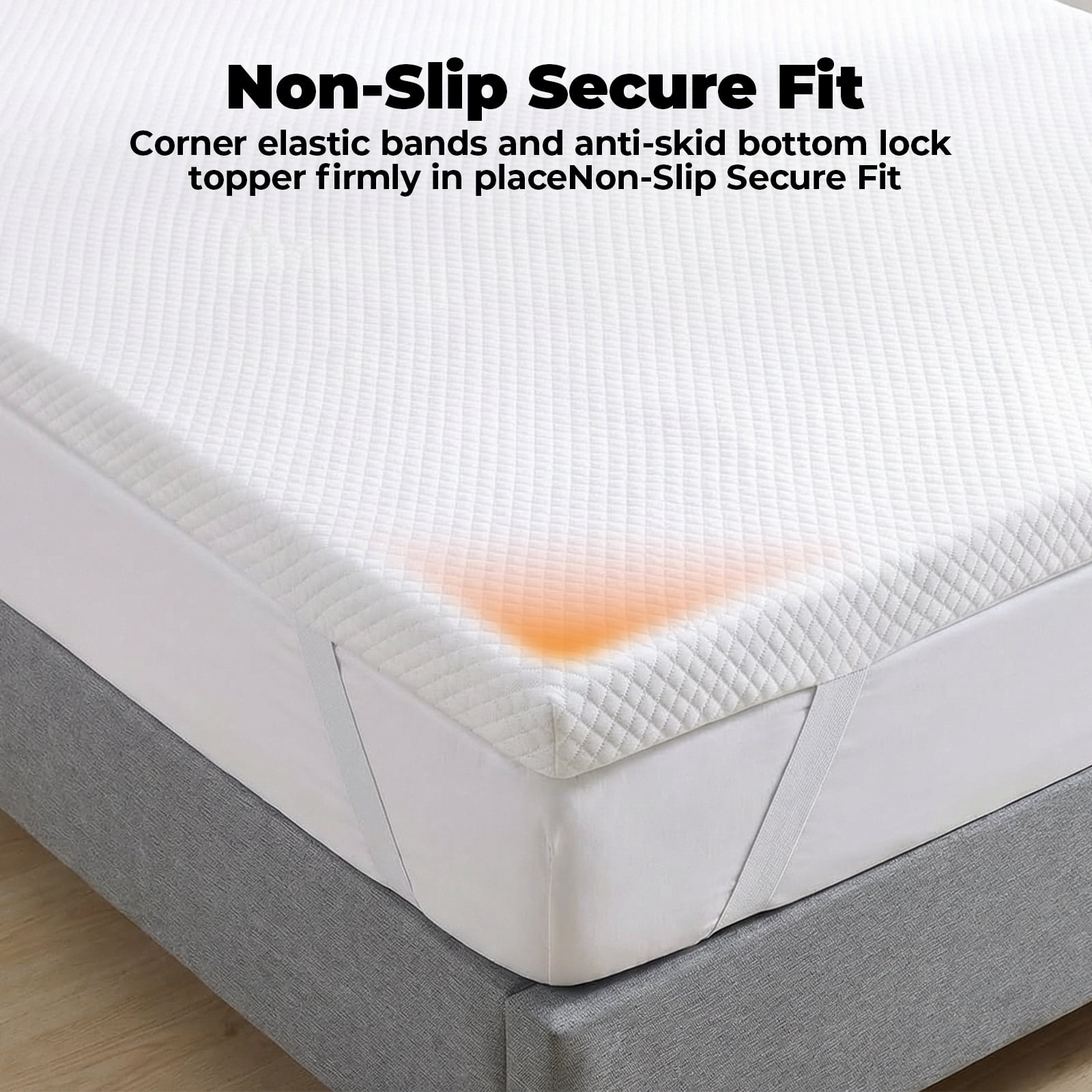 Alvantor Gel Memory Foam Mattress Topper, 2/3/4 Inch Detachable Soft Cover, White
