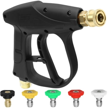 IRmm High Pressure Washer Gun,3000 PSI Max with 5 Color Quick Connect Nozzles M22 Hose Connector 3.0 TIP