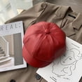 thumbnail image 1 of Boina de cuero para niños, otoño e invierno, para estudiantes, bonita, de cara redonda, estilo británico, gorra octogonal, gorra de calabaza, 1 of 6
