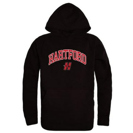 W Republic 540-310-BLK-03 University of Hartford Campus Hoodie  Black & White - Large