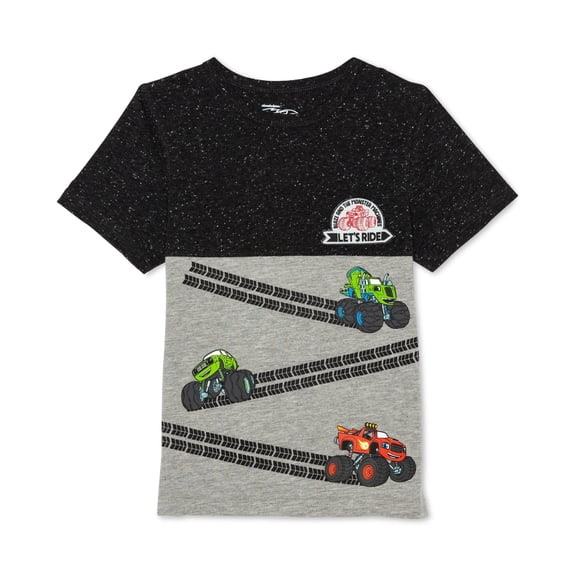 Nickelodeon Little Boys Blaze Graphic Print T-Shirt Black Heather 7