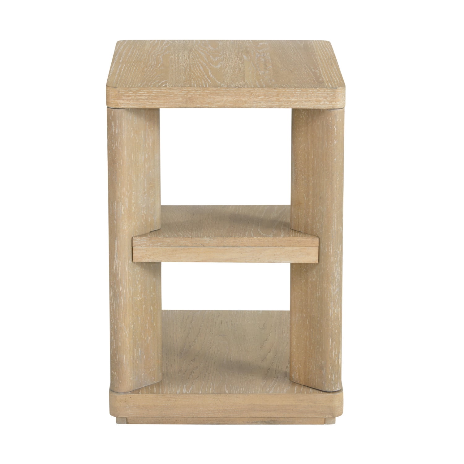 Clove Tan Chairside Table: Stylish Solid Wood End Table for Living Room, Bedroom, or Office