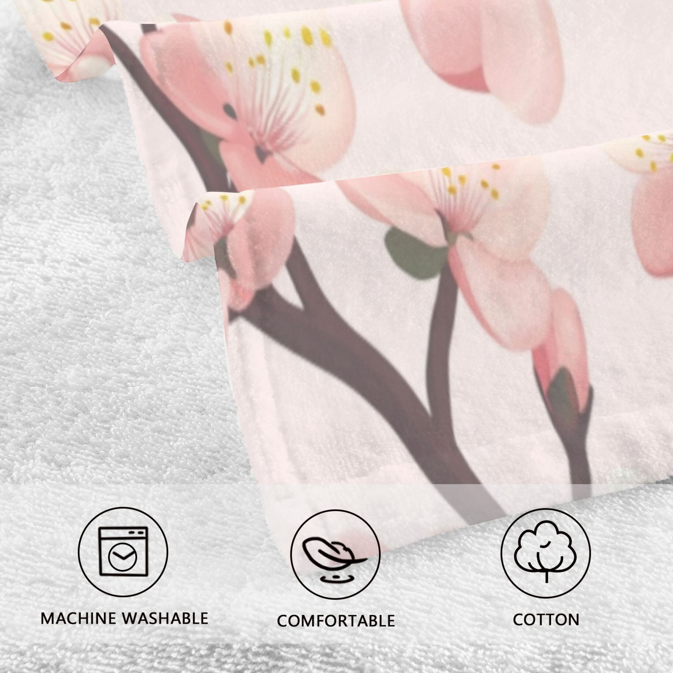 Cotton Towel Two-Piece 16x28 Inch One Sizex2 Face Towel Set Towel Set Cotton Hand Bath Towel Bathroom Beach Pretty Pink Plum Seamless