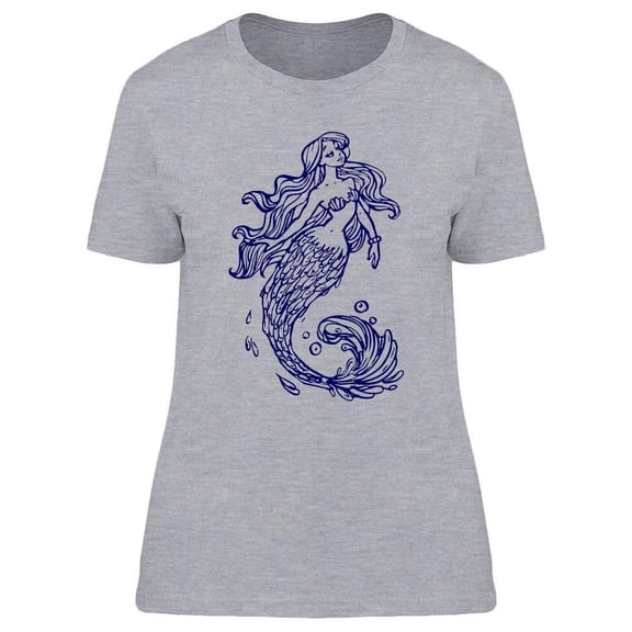 Cute Young Mermaid T-Shirt Women -Image by Shutterstock, Female Medium