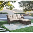 thumbnail image 2 of POCASSY 74" Wide Outdoor Wicker Patio Sofa with Cushions, 2 of 6