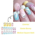 thumbnail image 5 of Aellinatey 24 Pieces French Tip False Nail Square Shape Press on Nail Manicure Nail Art, 5 of 6
