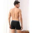 thumbnail image 3 of INNERSY Men's Underwear Boxer Briefs with Fly Moisture Wicking Trunks 3 Pack (S, Black with Colorful Band), 3 of 7