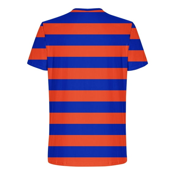 Zylanna Men's Casual T-Shirts, Short Sleeve Crew Neck Striped Fashion Shirts for Men Tee Orange Size XL