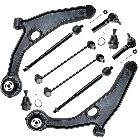 Detroit Axle - 10pc Front End Suspension Kit for 2011-2014 Chrysler 200 2007-2010 Sebring 2008-2014 Dodge Avenger 2 Lower Control Arms 2 Lower Ball Joints 4 Tie Rods 2 Sway Bar Links