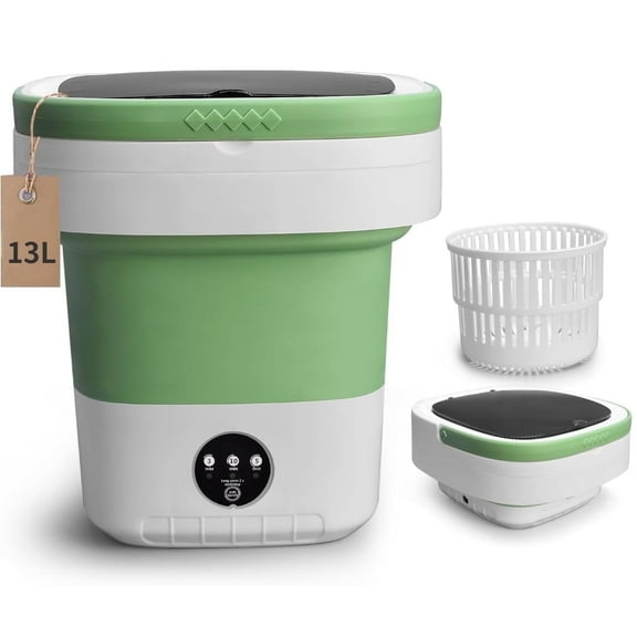 STIEDAN Portable Washing Machine, 13L Upgraded with Spin Basket Laundry Machine, 3 Cleaning Modes Suitable for Small Clothes, Foldable Design Ideal for Hotel, Campain, Apartment and Home