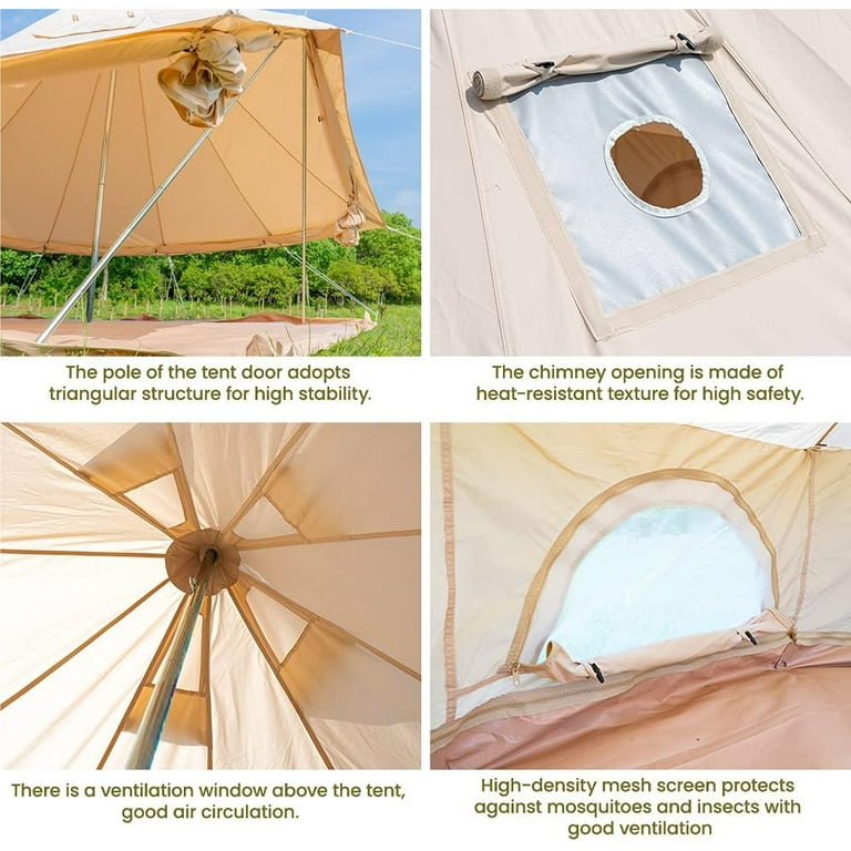 TOMOUNT Four Season Canvas Yurt Tent with Stove Jack