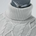 thumbnail image 6 of Sweaters for Men - Fall Winter Fashion Solid Color High Neck Jacquard Soft Warm Sweater Jacket, Thick Knit Design, Cold Weather Wear, Cozy Fabric, Men's Clothing, 6 of 8