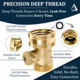 thumbnail image 2 of Dbr Tech Heavy Duty Brass Shut Off Valve Garden Connector Attachment With Rubber Washers For Outdoor Lawn And Gardening Hoses Leak Resistant Threading 3/4 Inch All Brass, 2 of 4