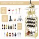 thumbnail image 3 of Yeshouse Botellero de suelo independiente, mesa de minibar multifuncional con estantes de almacenamiento, portabotellas de esquina y soporte rústico para copas de vino para comedor o sala de estar, 3 of 8
