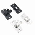 thumbnail image 1 of 2pcs 90 Degree Solid Door Latch Bolt 304 Stainless Steel Lock Sliding Door Right Angle Buckle(black+silver), 1 of 5
