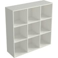 thumbnail image 6 of 9-Cube Storage Shelf Bookcase - Wooden 3-Tier Floor Standing Open Bookshelf for Home and Office, Display Cabinet, Warm White, 6 of 12