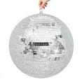 thumbnail image 3 of Dbuoem Large Disco Ball,Hanging Disco Ball,Silver Color Disco Ball,Big Disco Ball Wedding Decoration (12/16/20Inch)，as show, 3 of 14