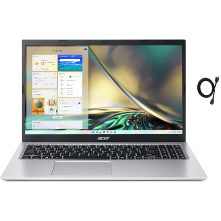 acer Aspire 3 A315 15.6" FHD Premium Laptop, 11th Gen Intel 4-Core i7-1165G7 Upto 4.7GHz, 12GB RAM, 1TB PCIe SSD, Intel Iris Xe Graphics, WiFi 6, Windows 11 Home   HDMI Cable, Silver