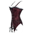thumbnail image 4 of SAYFUT Fashion Women's Striped Gothic Overbust Corset Busiter Waist Training Shapewear With G-string Black/Red Plus Size S-2XL, 4 of 7