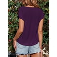 thumbnail image 5 of Eytino Cowl Neck Short Sleeve Tops for Women Dressy Casual Business Shirts Business Work Office Tshirts, 5 of 8