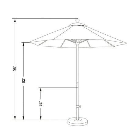 California Umbrella Venture Series Patio Market Umbrella in Pacifica with Aluminum Pole Fiberglass Ribs