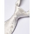 thumbnail image 3 of Yongchuantie Men's 3.15" Necktie Rice White Flower Branch Pattern 8CM Wide Version Tie+Gift Box, 3 of 7