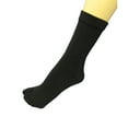 thumbnail image 4 of Couver Cotton Split Quarter High Stretchy Flip-Flop Socks, Black Medium, 4 of 10