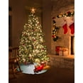 thumbnail image 5 of Hunter Green White Ombre Christmas Tree Skirt 36 Inches Large Christmas Skirt Tree, Modern Abstract Gradient Color Art Tree Skirt Christmas Decorations for Fireplace Party Holidays Indoor Outdoor, 5 of 7