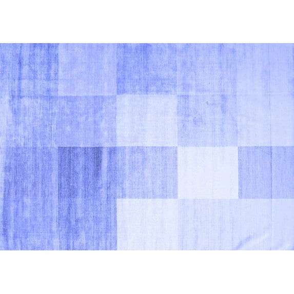 Ahgly Company Indoor Rectangle Abstract Blue Contemporary Area Rugs, 2' x 3'