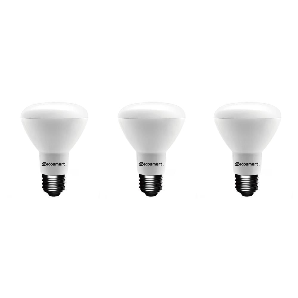 EcoSmart 75-Watt Equivalent BR20 Dimmable Energy Star LED Light Bulb Bright White (3-Pack)