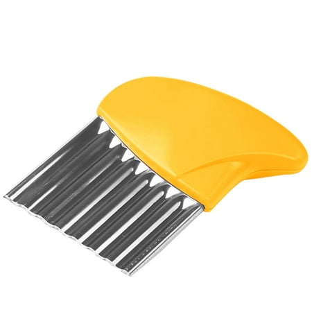 

1pcs Stainless Steel Fruit and Vegetable Wavy Chopper Potato Carrot Chip French Fry Crinkle Slicer Yellow