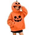 thumbnail image 3 of Sentuca Tween Hoodies Halloween Innovation Pumpkin Playful Prints Sweatshirts with Pocket Long Sleeve Warm Party Girls and Boys Clothes Size 11Y, 3 of 8