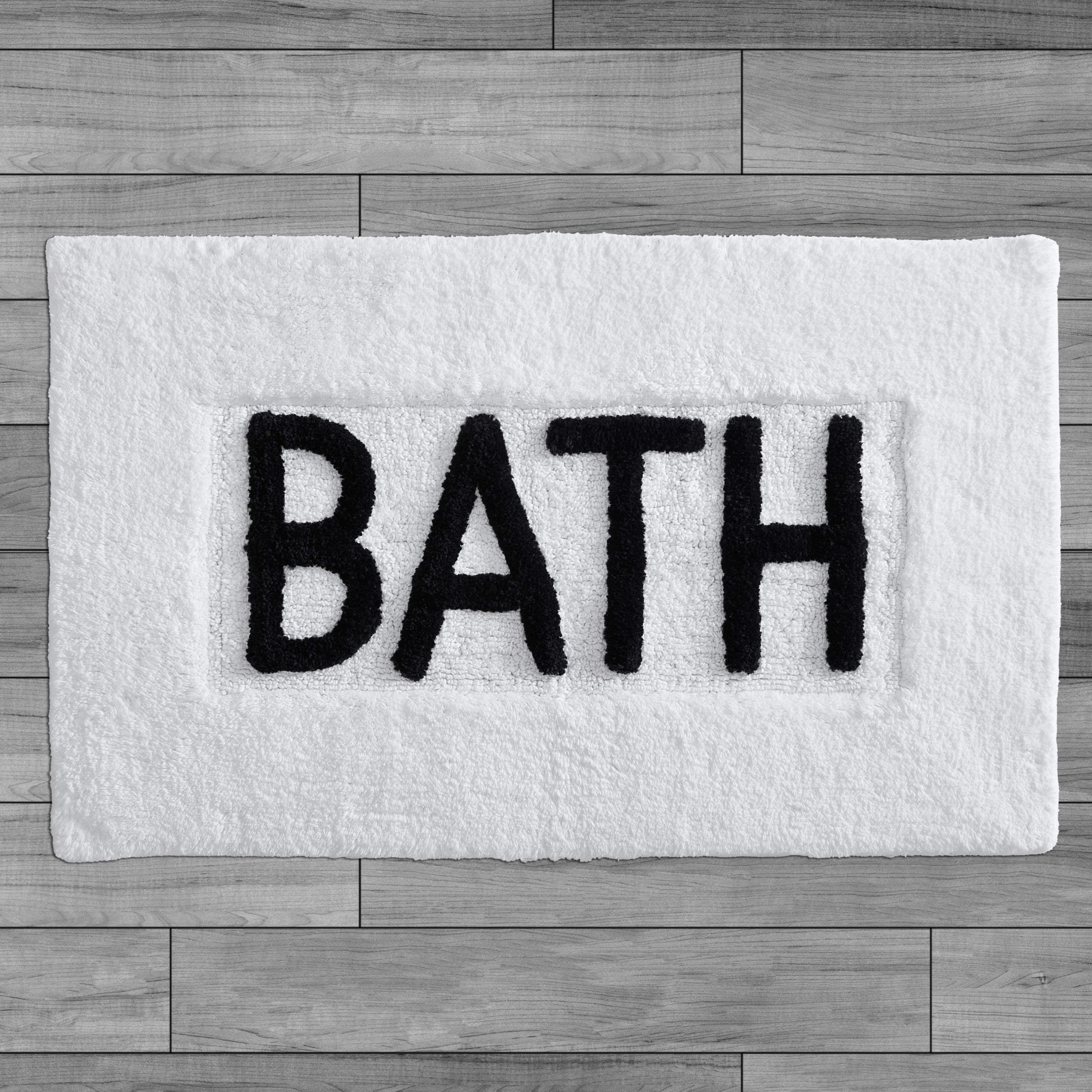 Jean Pierre "Bath" 21"x34" Cotton Bath Rug, White