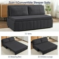 thumbnail image 3 of ZAFLY 3 in 1 Convertible Sleeper Sofa Bed, Leathaire Pull Out Couch Bed for Living Room - Dark Gray, 3 of 5