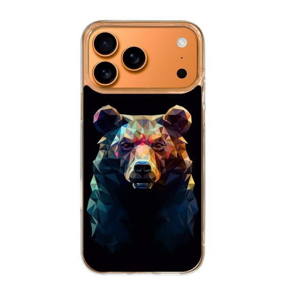 Case For Apple iPhone Air / 17 Pro / 17 Pro Max Series Case, Slim Thin Transparent Flexible Clear TPU Shockproof Phone Case For iPhone 17 Series, dark bear geometric