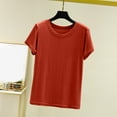 thumbnail image 2 of Hrsba Women's Sleep Shirt Solid Color Short Sleeve Lightweight Crew Neck T-Shirt Sleepwear Top, 2 of 5