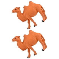 2 Pcs Camel Figurine Plastic Ornament Animal Animals Figurines