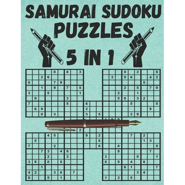 samurai sudoku puzzles 5 in 1 120 puzzles large print for adults seniors paperback walmart com