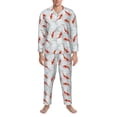 thumbnail image 3 of Naloa Koi Fish Corals,Spring Summer Men’s Pajamas Set - Long Sleeve Button Down Sleep Shirt and Pajama Bottoms Sleepwear Set-Small, 3 of 7