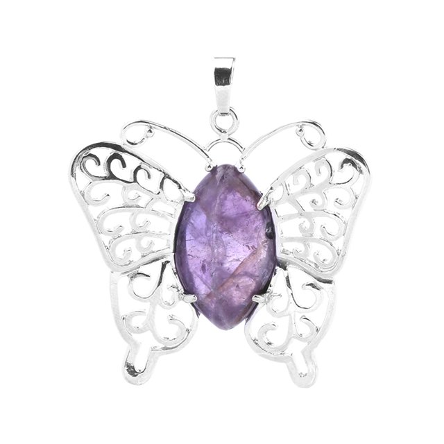 Pendentifs Forme d'Il de Cheval Pierre Naturelle Quartz pour Femmes Collier Bijoux