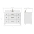 thumbnail image 4 of ARIEL Monroe 48 Inch Single Oval Sink Bathroom Vanity With Carrara White Quartz Countertop 1.5 Inch Edge In White, 4 of 7
