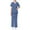 Blue, variant on Xfvqtps Scrub Set for Women Solid Color V-Neck Stretch Scrub Top and Elastic Waist Scrub Pants Short Sleeve Protective Suit Set Working Uniforms with Pockets Blue
