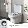 thumbnail image 4 of HELLHERO Floral Pattern Bathroom Toilet Lid Cover Set, Machine Washable Polyester Toilet Lid Covers Set, 17x21 Inches, 4 of 8