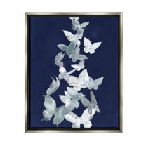 Stupell Industries Abstract Butterflies Swarm Animals & Insects Painting Gray Floater Framed Art Print Wall Art
