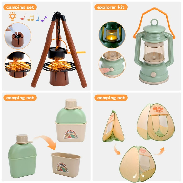JoyStone Kids Camping Set with Tent, 42Pcs Camping Pretend Play Tent, Toy Campfire, Binoculars, Oil Lantern, Indoor and Outdoor Camping Toy Set, Gift JoyStone Kids Camping Set with Tent, 42Pcs Camping Pretend Play Tent, Toy Campfire, Binoculars, Oil Lantern, Indoor and Outdoor Camping Toy Set, Gift