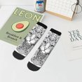 thumbnail image 5 of Salouo Intricate Cat Mandala Pattern Unisex Middle Tube Socks,Middle-Finger Knee High Socks Over The Calf Tube Stocking Crew Stockings for Women and Men Tube Socks, 5 of 8