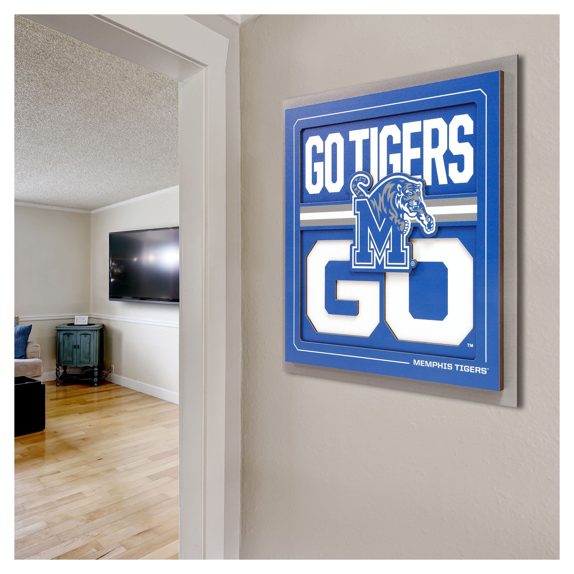 IDNA Memphis Tigers 12" x 12" Slogan Series 3D Wall Art